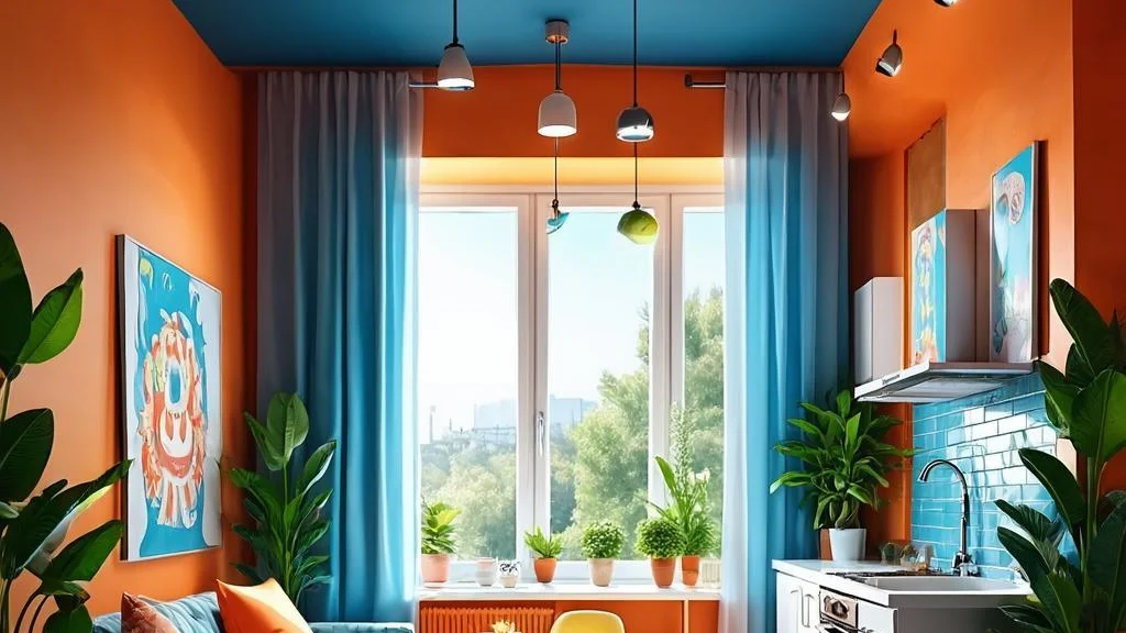 Stylish colourful modern apartment interior